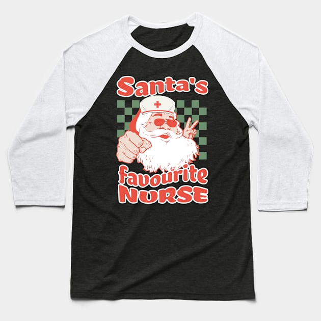 Santa's Favorite Nurse Baseball T-Shirt by VisionDesigner